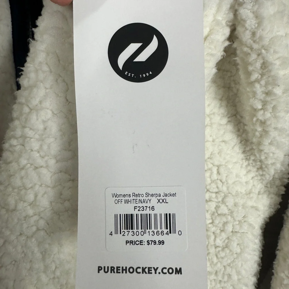 Pure Hockey Women's Retro Sherpa full zip Jacket,‎ sz 2X, NWT $80 - Picture 4 of 6